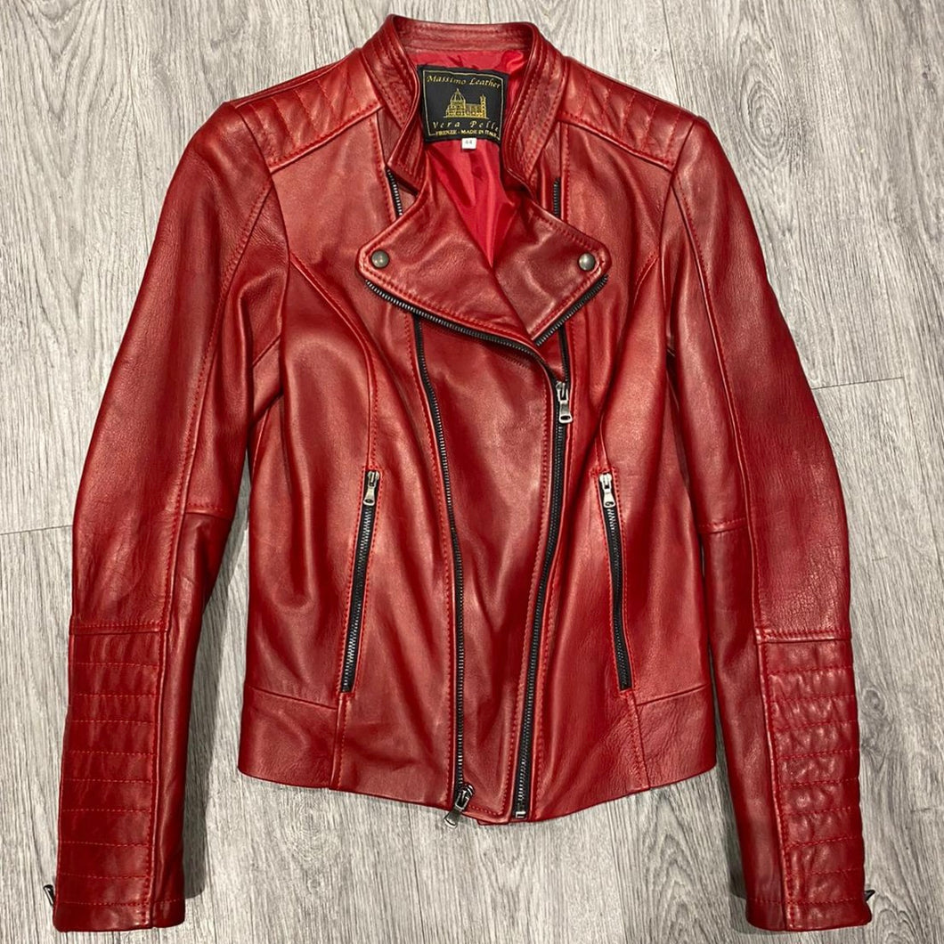 258 GREEN Women's Leather Jacket