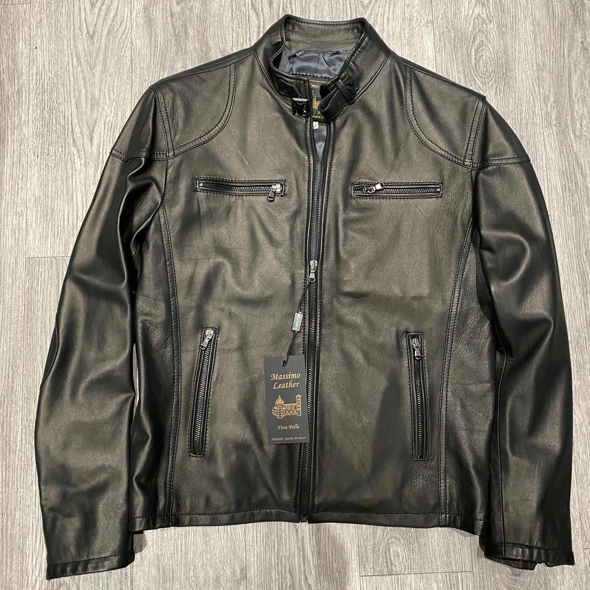 SAX BLACK Men's Leather Jacket – massimoleatherflorence