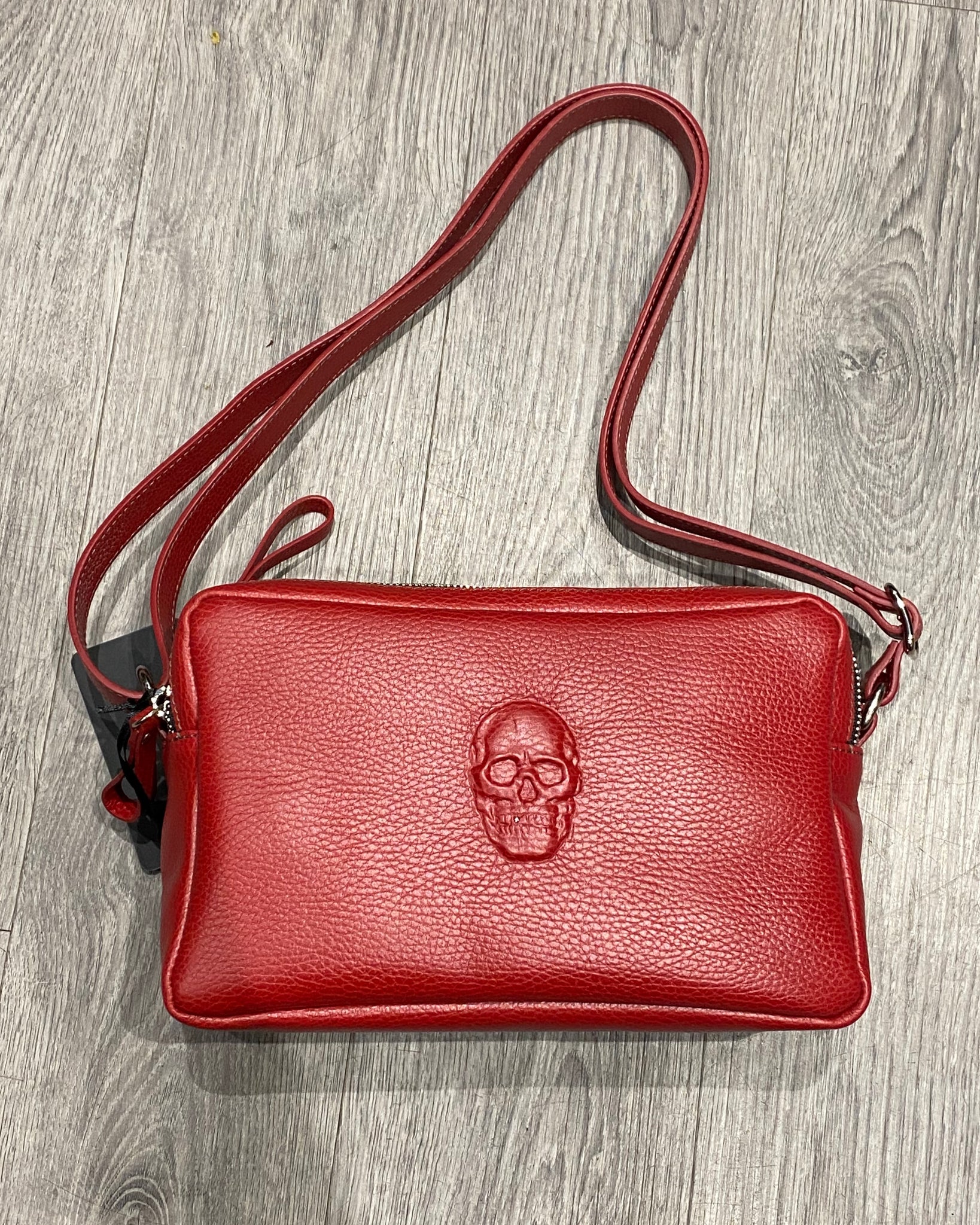 Small red leather best sale bag