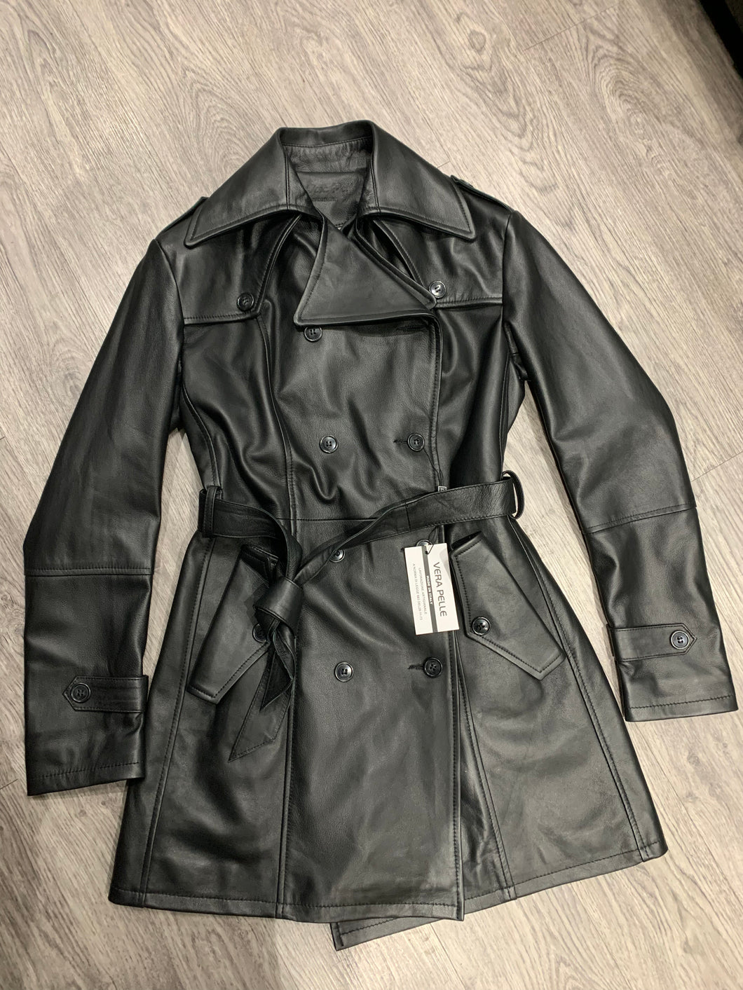 MILLY Leather Trench Coat